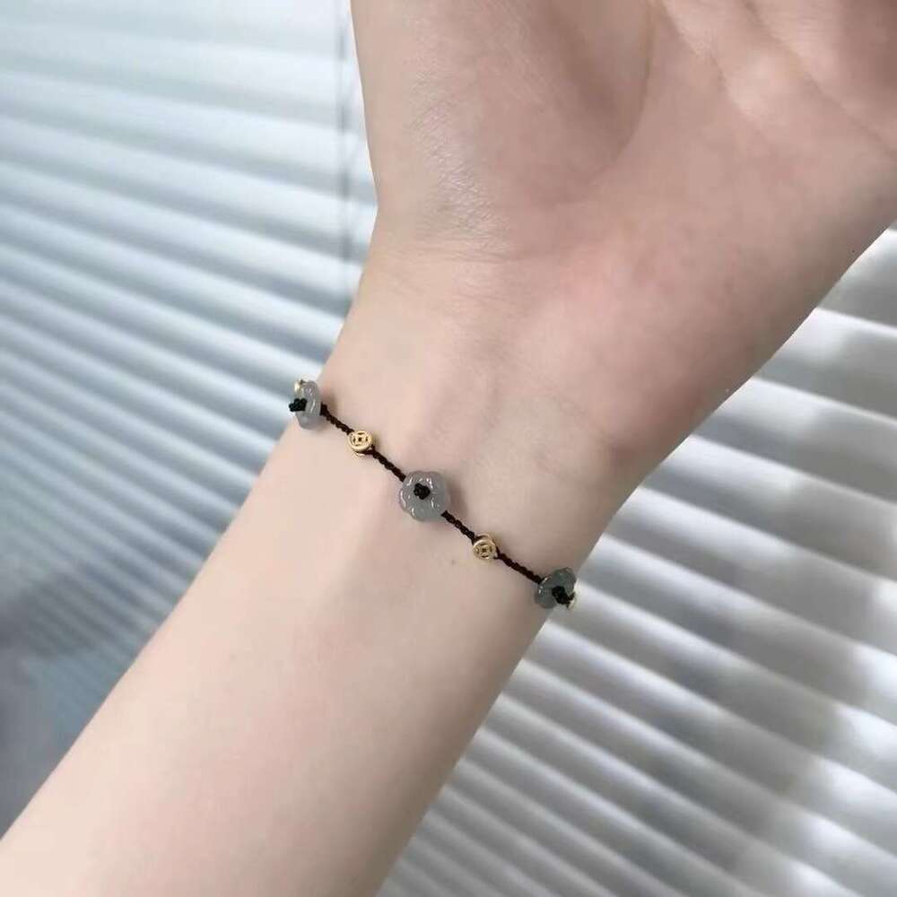 Bracelet Handmade Red Rope with copper cash Flower Beads Chinese Style for Fortune Protection and Special Occasion Gift High Quality Texture