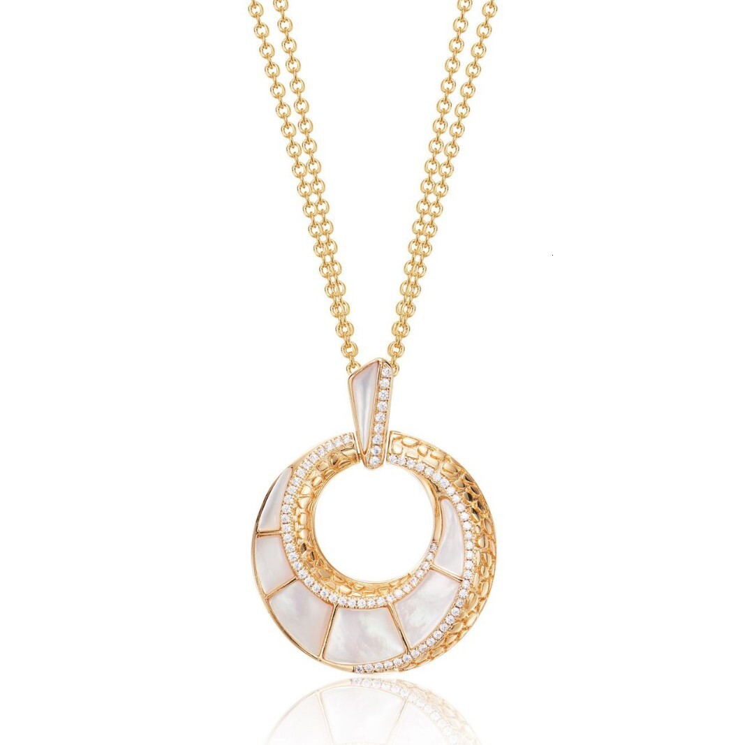 Necklace Malachite Snake-Pattern Necklace, Gold-Plated Double-Chain Vintage Necklace Personalized Donut Clavicle Chain Necklace