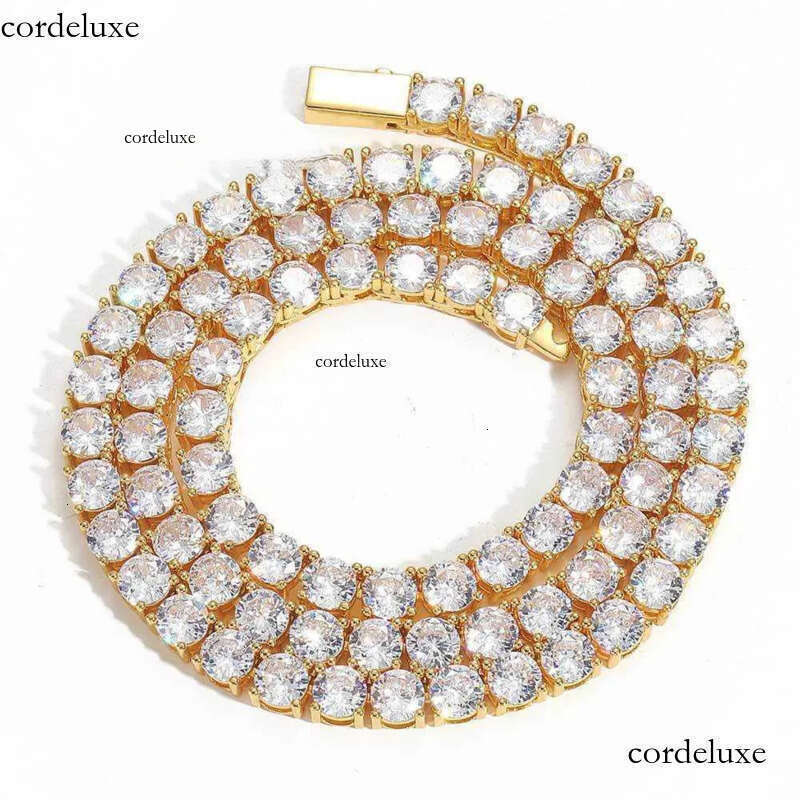 Hot sale bling pass dia tester hip hop copper 3mm moissanite tennis chain 20