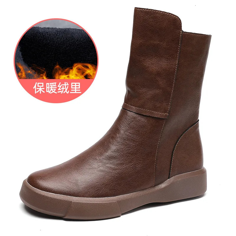 Short boots 2025 womens autumn and winter British style retro Knight with velvet flat bottomed midsole 260208