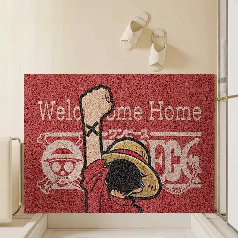 ONE PIECE Anime Cartoon Home Entrance Silk Circle Floor Mat Cuttable Pvc Floor Door Mats Non-Slip Washable Mat Carpe S260207