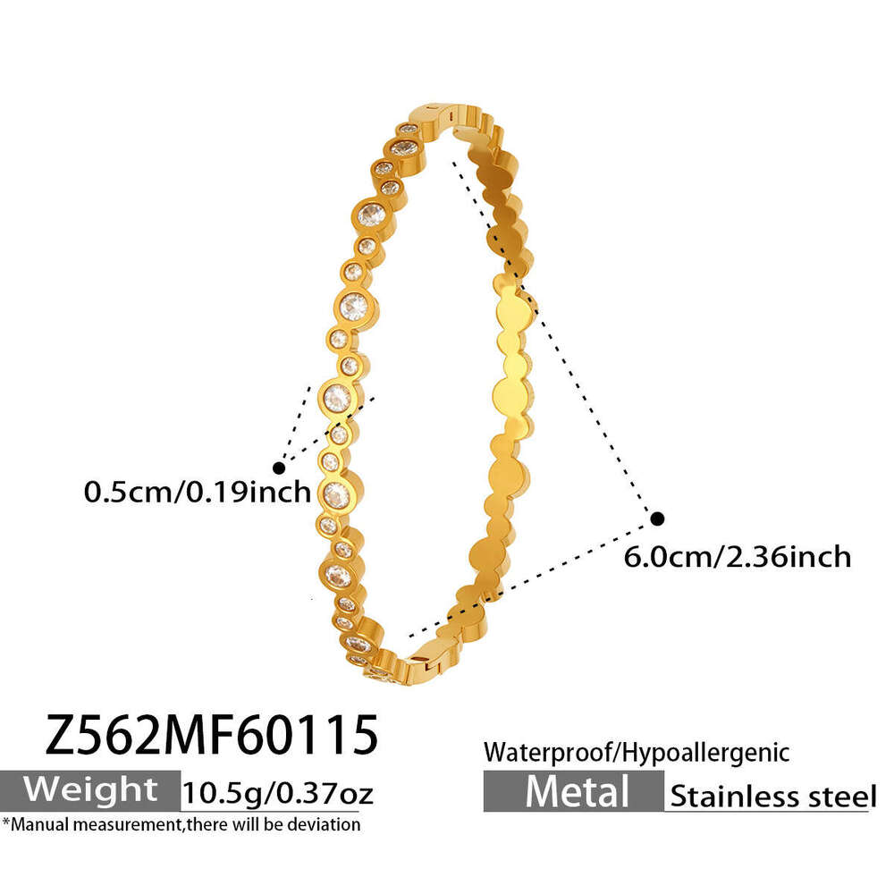 Colorful Zircon Honeycomb Clasp Bracelet Stainless Steel Gold Light Luxury Exquisite Elegant Fashion Niche Design Women's Jewelry