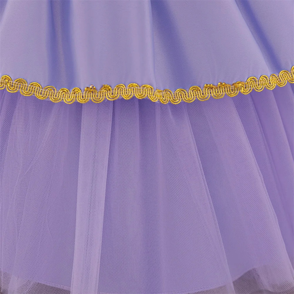 Baby Girls Rapunzel Party Dress Kids Sleeping Beauty Little Girl Purple Princess Gown Toddler Big Bow Fluffy Evening Clothes 260124