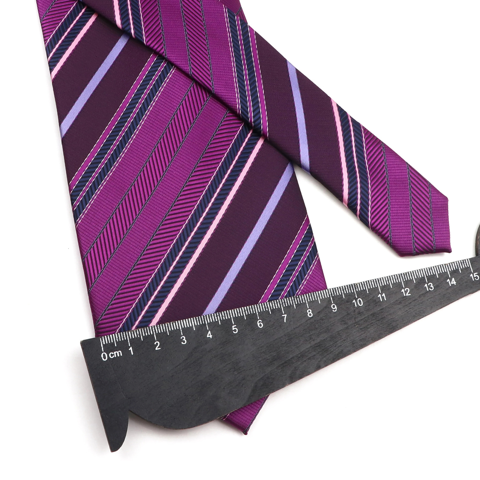 Men Classic Striped 8/9cm Ties Purple Blue Pink Thin Summer Jacquard Necktie Fit Wedding Party Office Daily Wear Cravat Suit Tie 260208