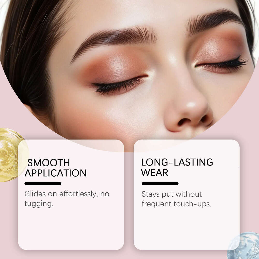 Zephoco Bright Brown Shiny Cream Natural Color Long-lasting Makeup Glitter Eyeshadow Stick