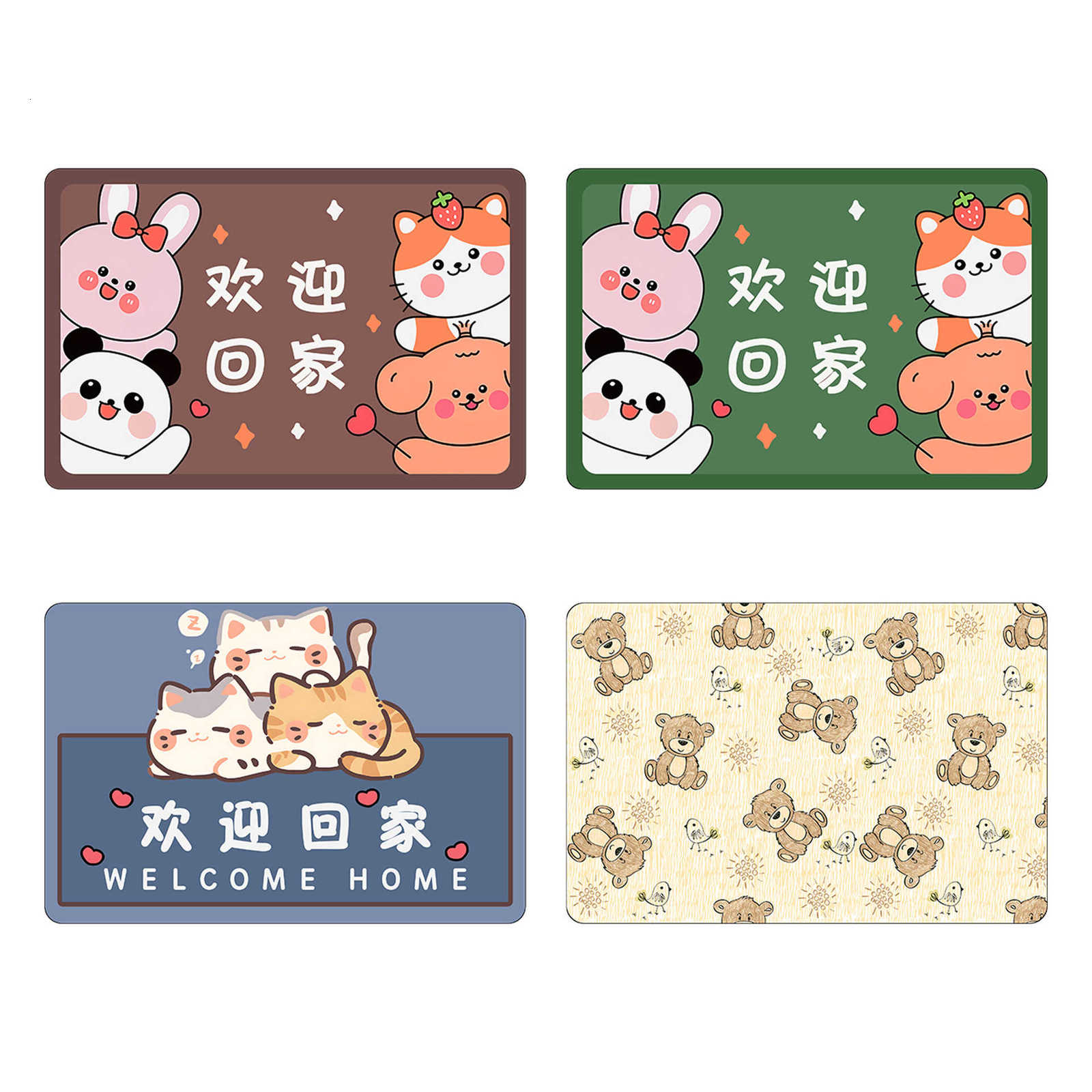 2025 Cute Cartoon New Entryway Doormat Carpet for Home Use Bathroom Non-Slip and Dirt-Resistant Diatomite Soft Mat S260207