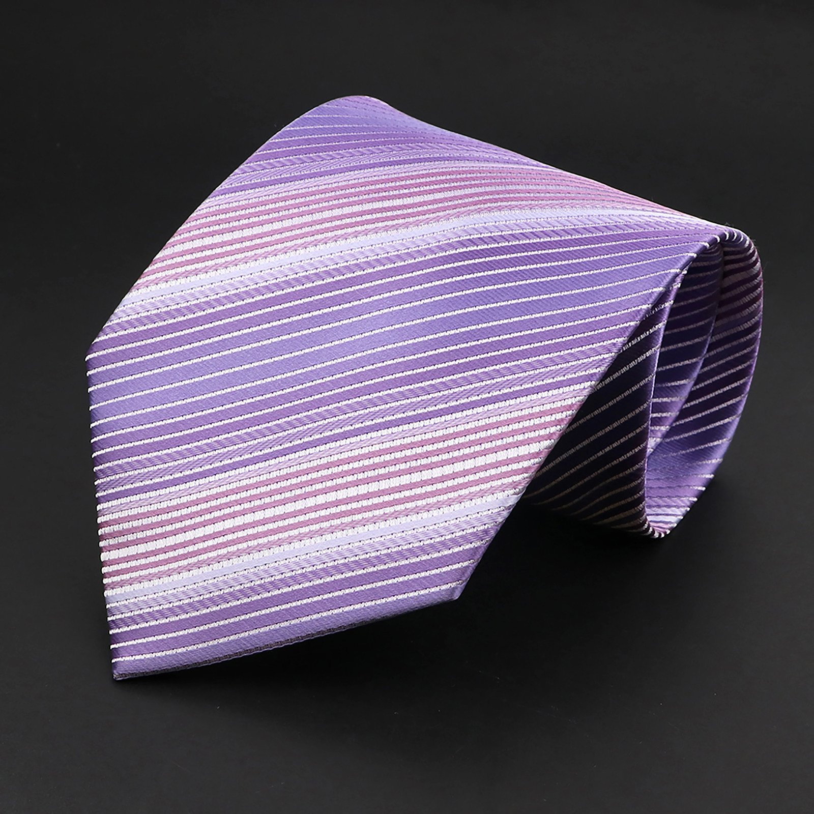 Men Classic Striped 8/9cm Ties Purple Blue Pink Thin Summer Jacquard Necktie Fit Wedding Party Office Daily Wear Cravat Suit Tie 260208