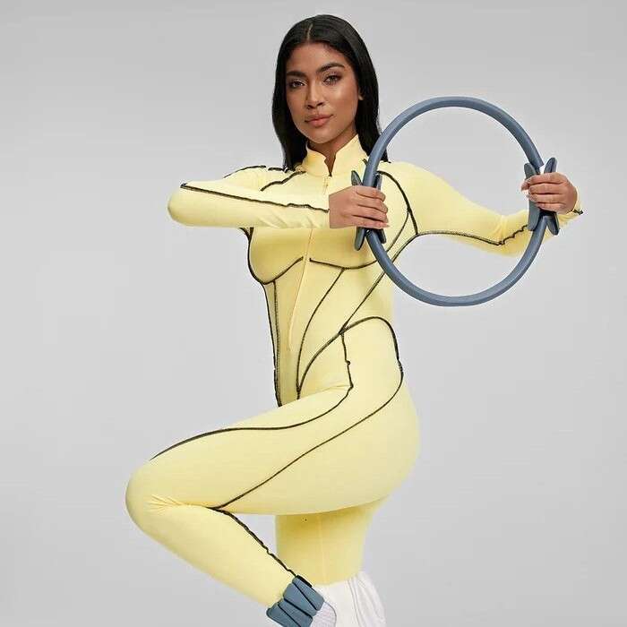 Sports Fitness Split Design One-piece Hot Girl Tight-fitting Yoga Suit with Chest Pad Breathable Amazon Dropshipping