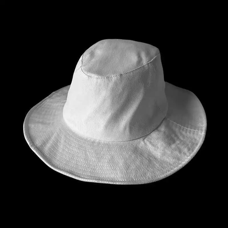UMI MAO Large Head Circumference Black Fisherman Hat Yamamoto Thin Wide Brim Hat Breathable Sun Protection Wide Brim Bucket Hat 260208