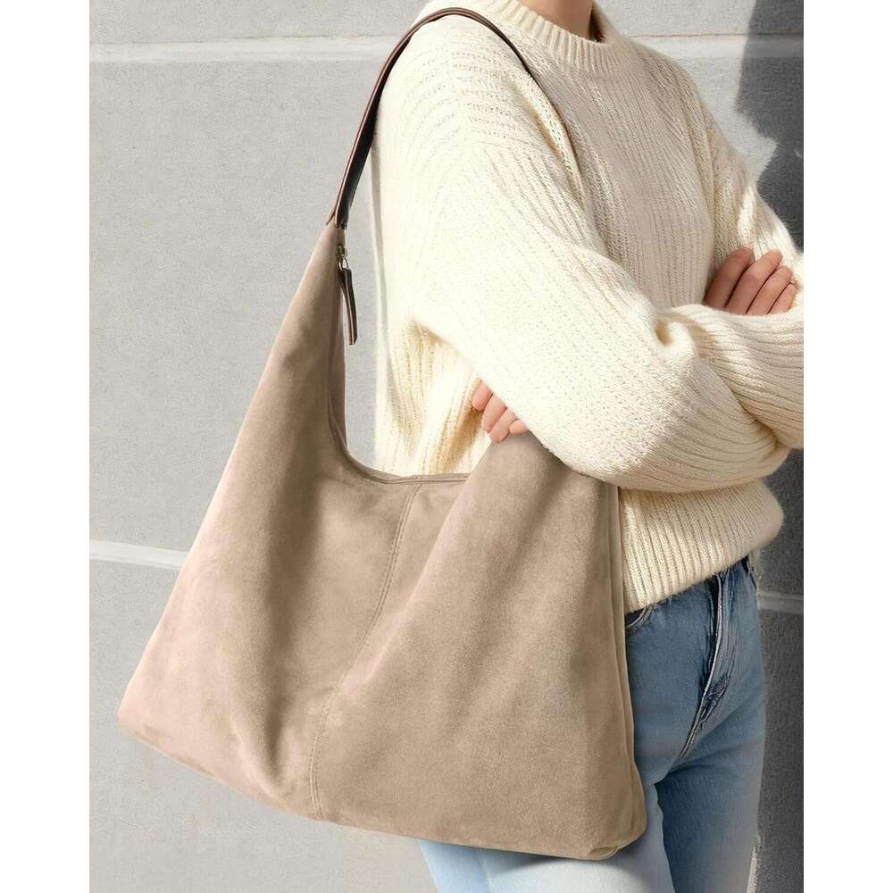 Shoulder For Women Suede Purse Boho Bags Slouchy Tote Satchels Trendy Crescent Crossbody Bag Handbag