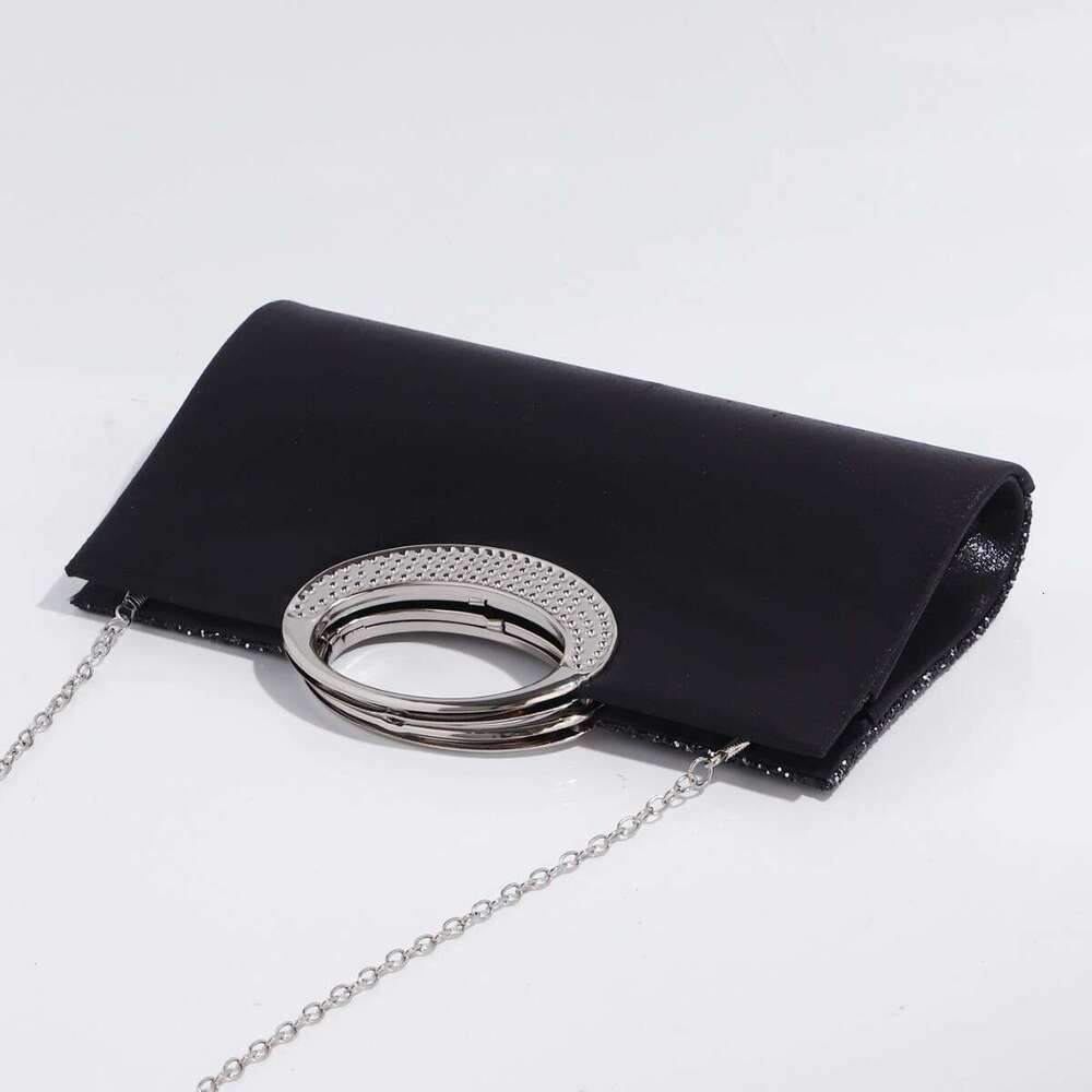 Hot-Selling Evening Bag European And American Retro Large Round Ring Handbag High-End Textured Sequin Fashion Trend Clutch