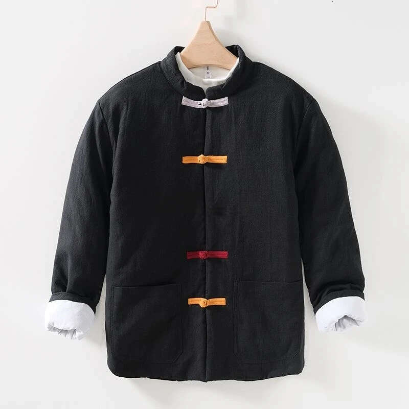 Mardi Hefxessdr colorful button trendy popular winter men s thicken warm tang suit coat leisure loose daily versatile chinese jacket