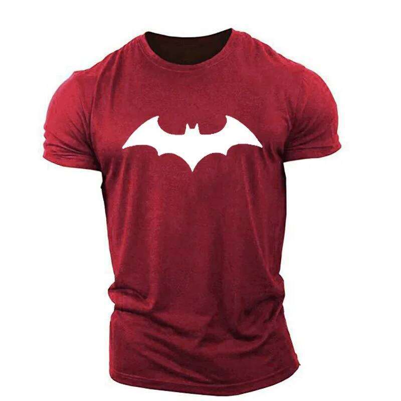 Men's 3D Bat Printed T-shirt,Loose Short Sleeved Casual Sportswear,Street Style,Hip-hop,Large Top X260209