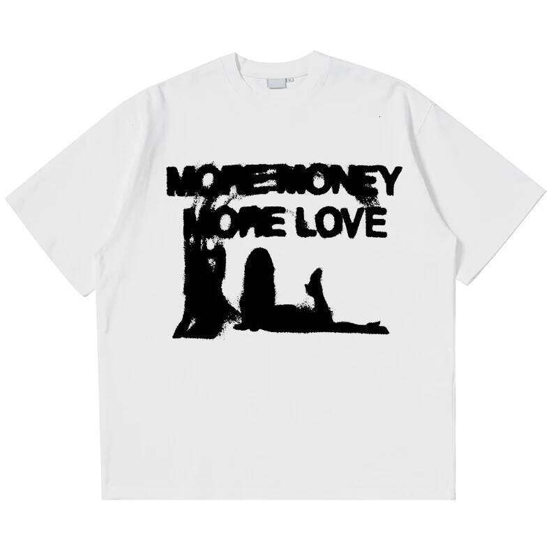 Men's oversized cotton print tops hip-hop Korean retro tees Y2k street aesthetic clothing short-sleeved top loose Tshirt X260209