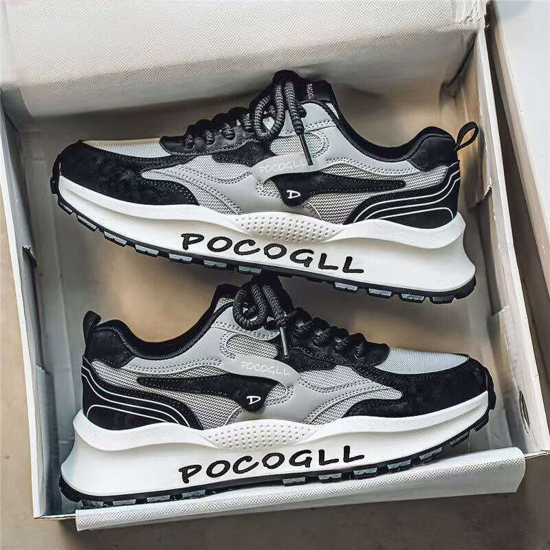 Men's 2025 Winter Breathable Odor-Resistant Versatile Mesh Sports Casual Height-Increasing Hong Kong Style Retro Dad Trend Shoes for Men