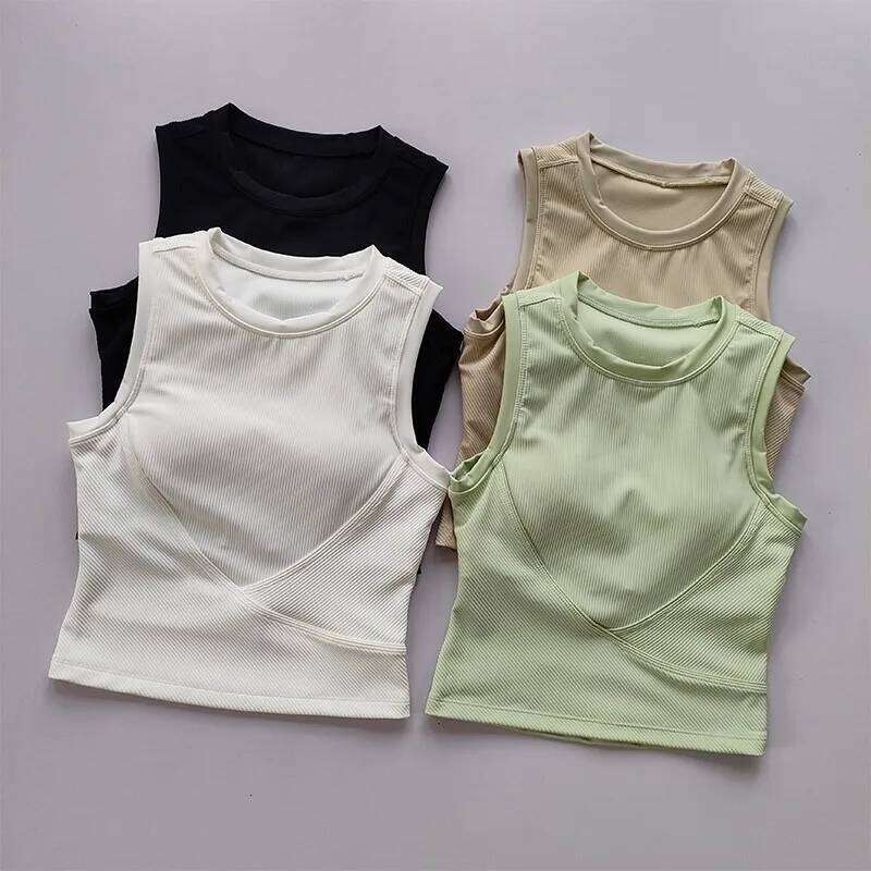 Women's High-Strength Tank Shockproof Yoga Bra Padded Sports Push-Up Fitness Top for Gym Running Vest 26Y0209