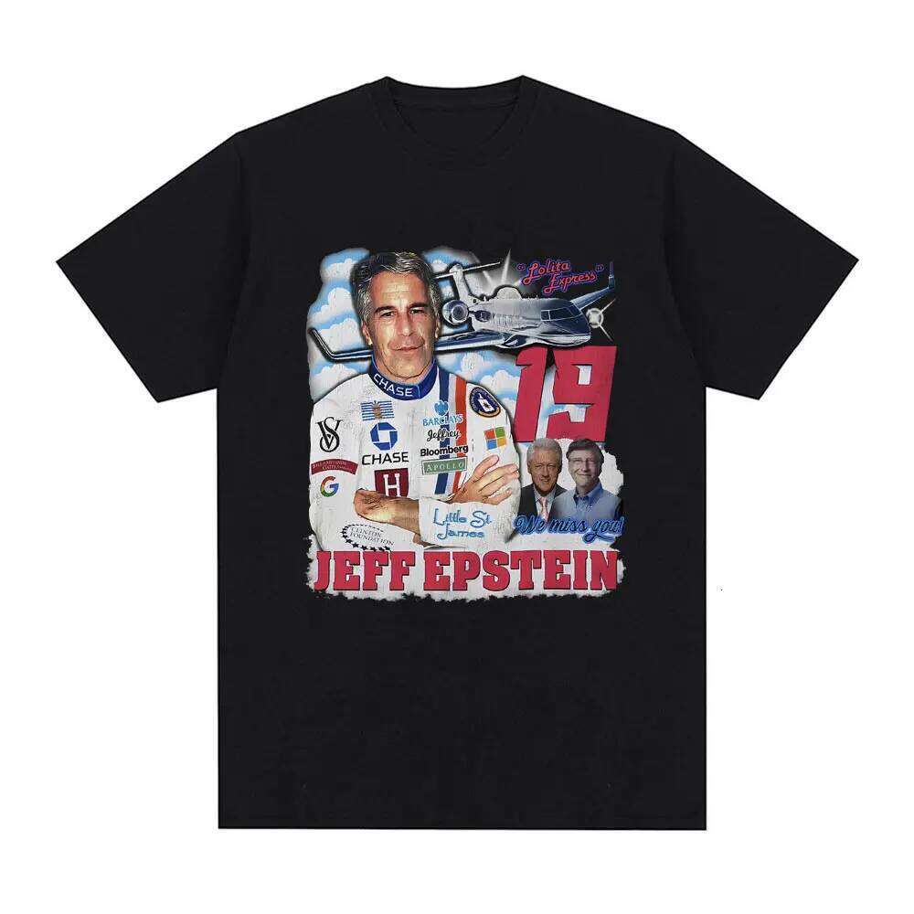 Funny Jeffrey Epstein Graphic T Shirt Men Women Fashion Vintage Short Sleeve T-shirt 100_ Cotton Retro Comfortable T-shirts Top X260209