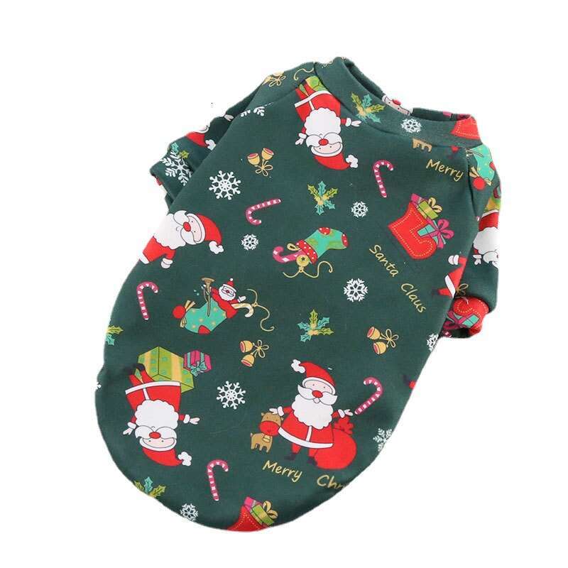 Medium And Large Dog Teddy Bichon French Bulldog Clothes Fleece Christmas Print Cat Hoodie Winter Pet Supplies