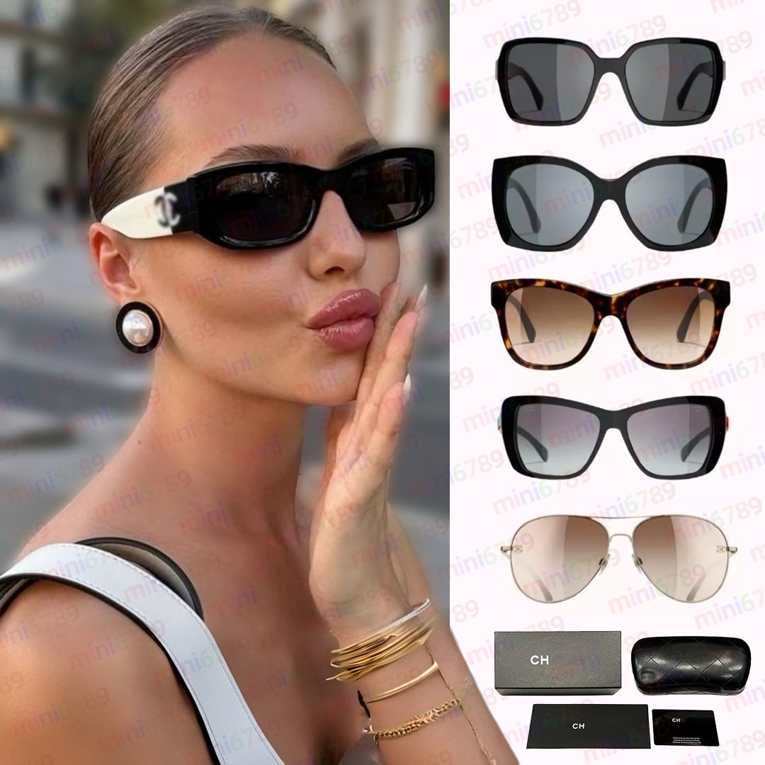 Women's sunglasses designer chanebrand glasses CH ANEL New style fashion outdoor goggles cat eye oval glasses travel UV400 protection sunglasses