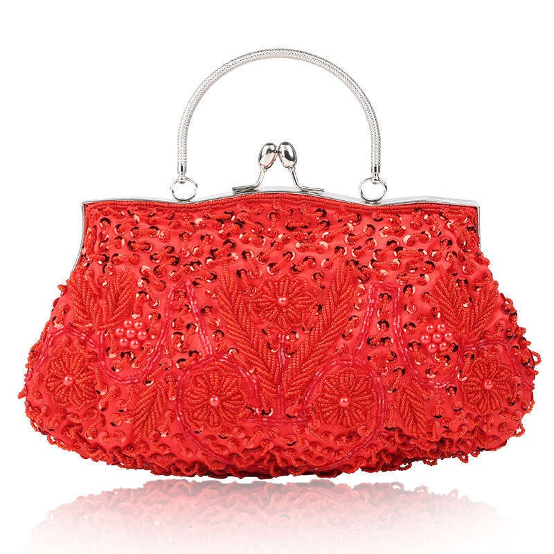 Foreign Trade Hot-Selling Popular Scarce Vintage Handmade Beaded Embroidered Dress Evening Bag Multiple Colors Available Wholesale