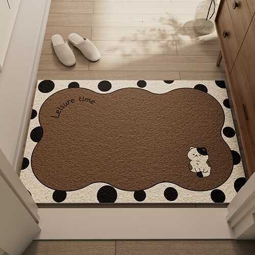 Entrance Door Mat Foyer Entrance Dust Removal Mat Cartoon Wear-resistant Cuttable Silk Loop Mat Non-slip Mat S260207