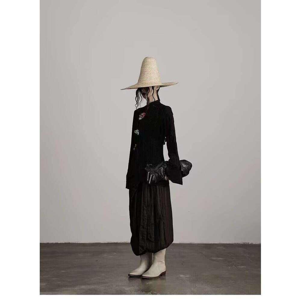 New Chinese-Style Design Autumn And Winter New Heavy-Duty Three-Dimensional Floral Slim-Fit Sweater, Knitted Top, National Trend Cheongsam Top For Wom