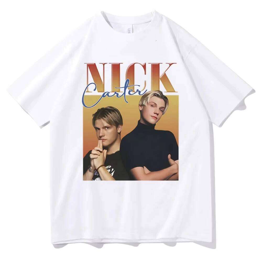 Rock Band Backstreet Boys Nick Carter Print T-shirt Male Vintage T Shirts Cotton Tees Men's Women Hip Hop Oversized Tshirt X260209