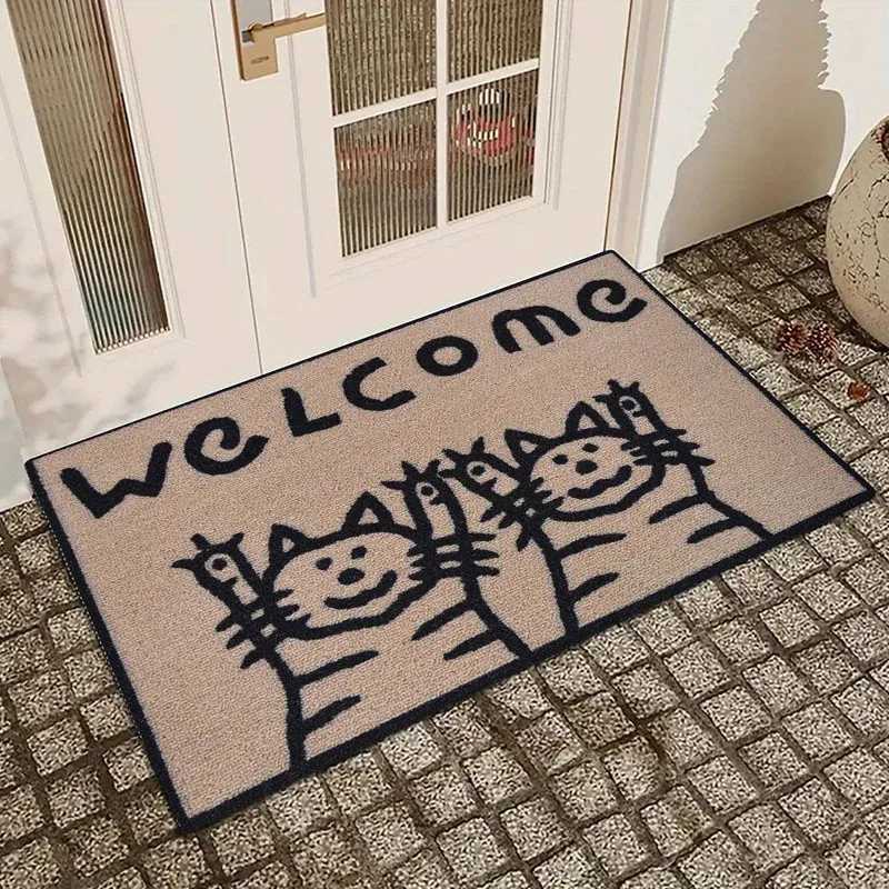 VIKAMA Cute Cat Non-Slip Absorbent Kitchen Bathroom Mat Cartoon Pet Mat Perfect for Living Room Bedroom Home Decor Gift S260207
