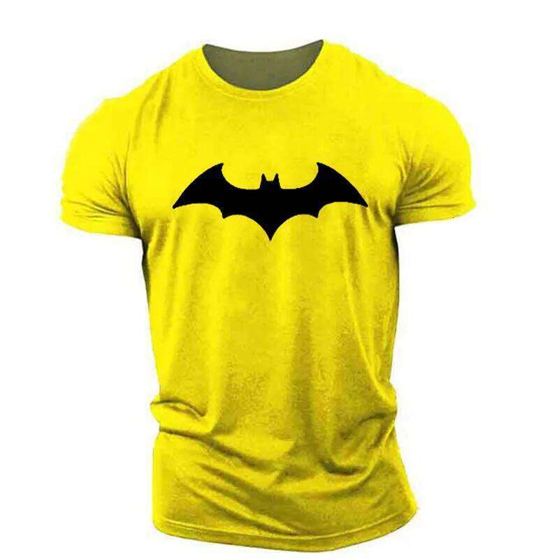 Men's 3D Bat Printed T-shirt,Loose Short Sleeved Casual Sportswear,Street Style,Hip-hop,Large Top X260209