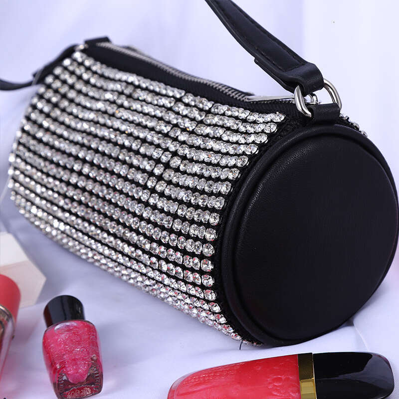Trendy Inlaid Brick Small Round Party Wedding Diamond Handbag Socialite Cheongsam Oval Evening Bag