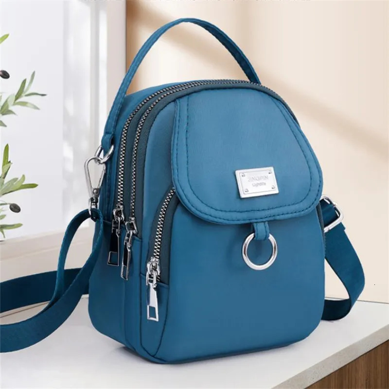 Lightweight Nylon Womens Crossbody Bag Casual Mini Handbag with Multiple Zip Pouch Chic n Shoulder for Everyday Use 260208