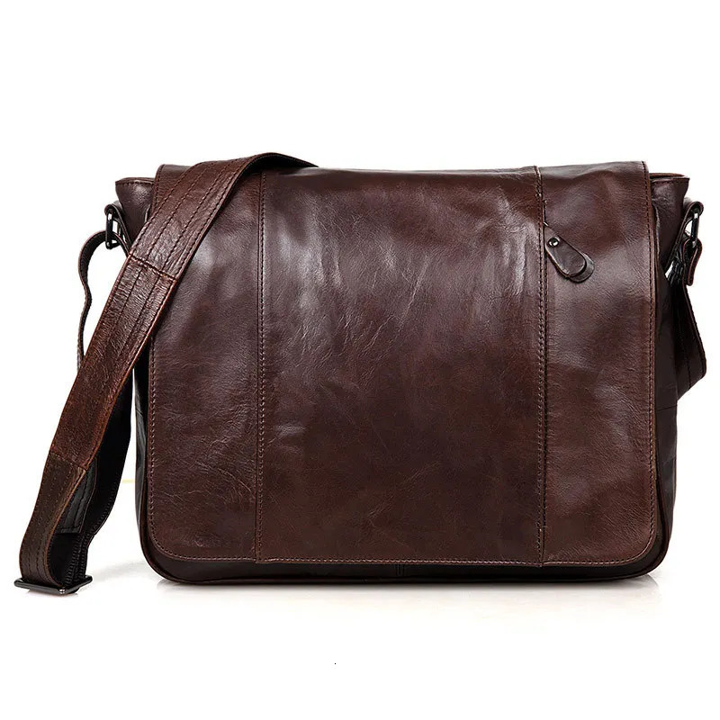 Fashion High Class OilWaxed Genuine Leather Shoulder Bag men Messenger Male Crossbody Sling Leisure Satchel 260208