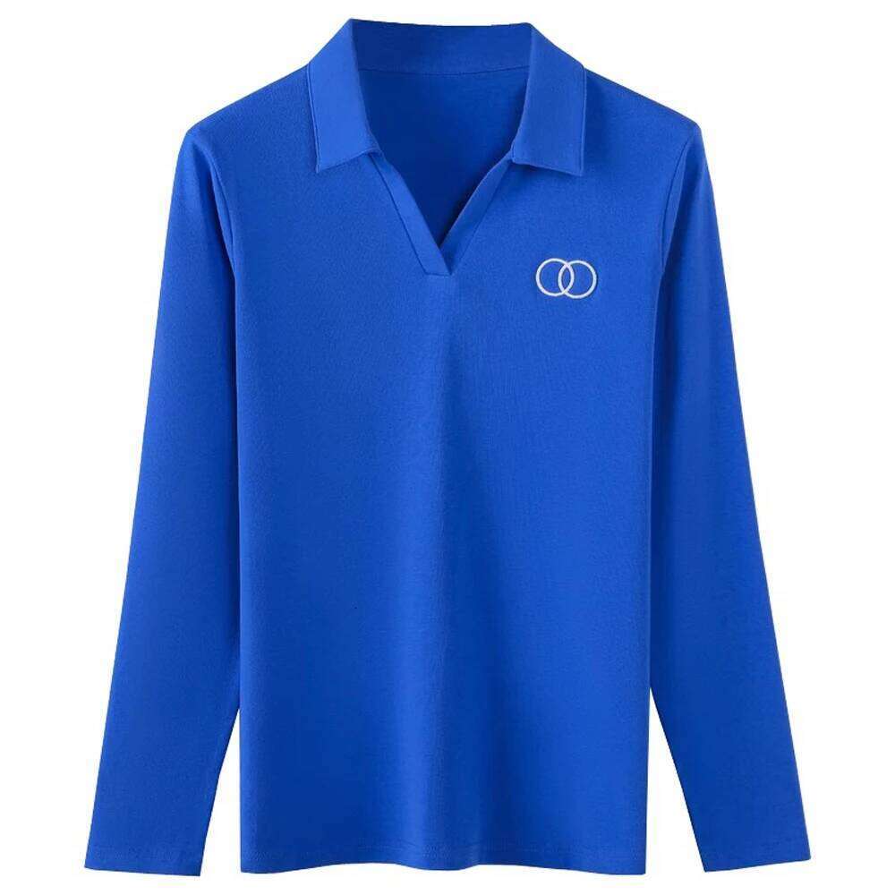 Korean Version Long Sleeved T-Shirt For Women's Summer New Fashionable Light Luxury Embroidered Lapel Sports Loose Casual Top