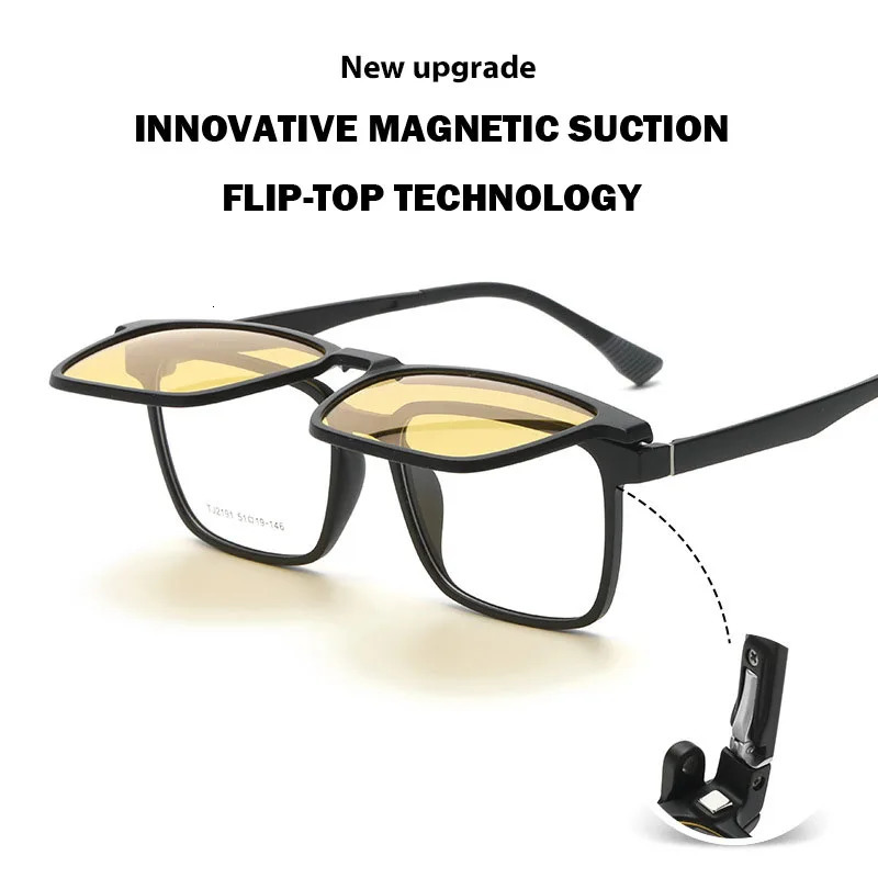 Flipup Magnetic Clipon Prescription Glasses Men Women TR90 Polarised Myopia Sunglasses Night Vision Reading Eyeglasses 260207
