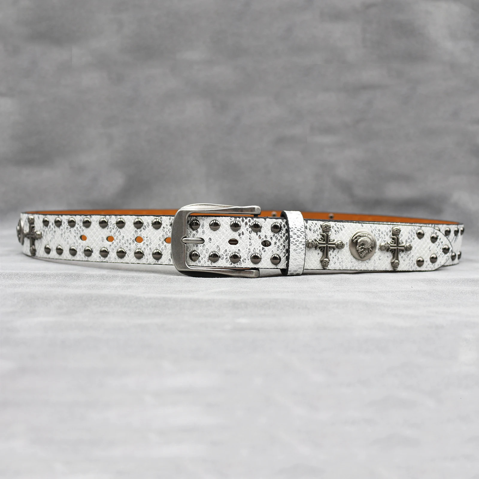 Y2K Punk Men Belt Leather Belt Male Cowboy Rock Rivet Black Strap Ceinture Homme Riem Jeans Studded Western Belt 260124