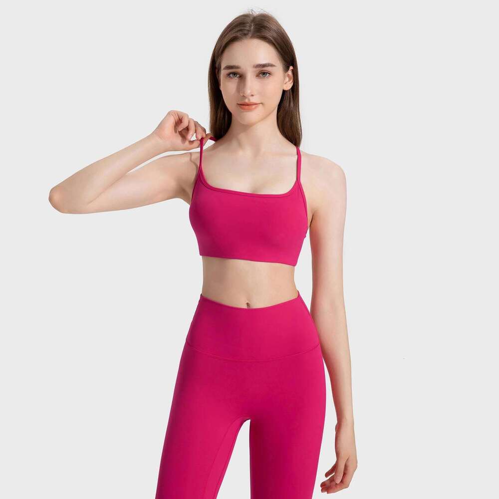 Sexy Yoga Bra Strappy Cross Sports Top Quick Dry Padded for Women Gym Training 26Y0209