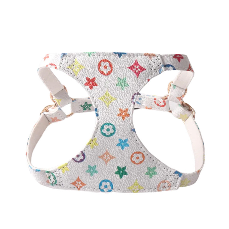 designer dog harness dog clothes dog collar dog designer Adjustable Soft PU Leather Suede Lining Pet Vest Harness and Leash