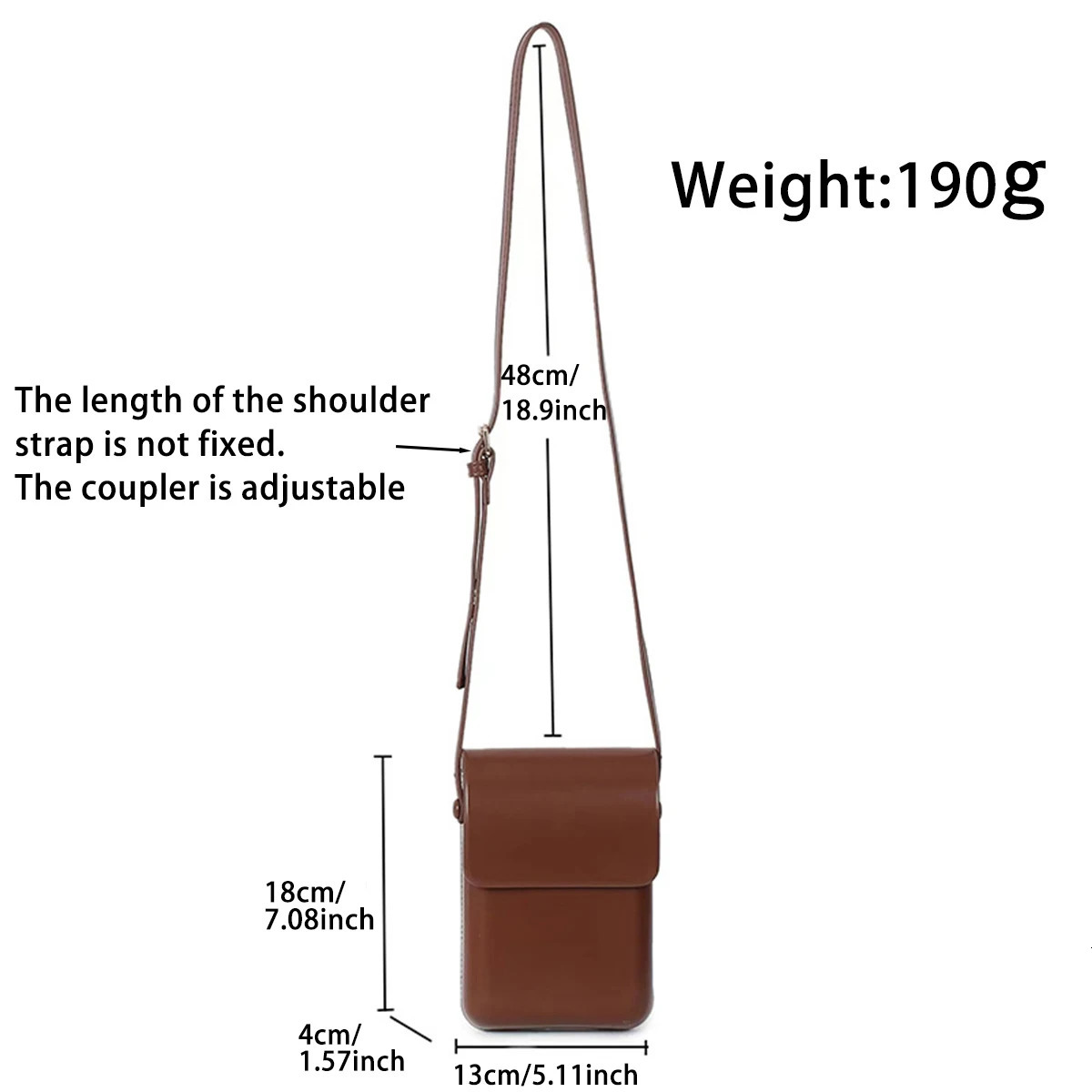 Versatile vertical Japanese and Korean simple flip phone bag commuting PU leather crossbody square singleshoulder 260208