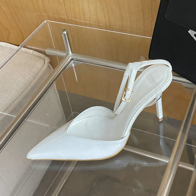 Fashion Pointed Toe Women Pumps Stiletto Heels Shoes Female Sandals Mules Ankle Strap Dress Ladies High Plus Size 43 260208