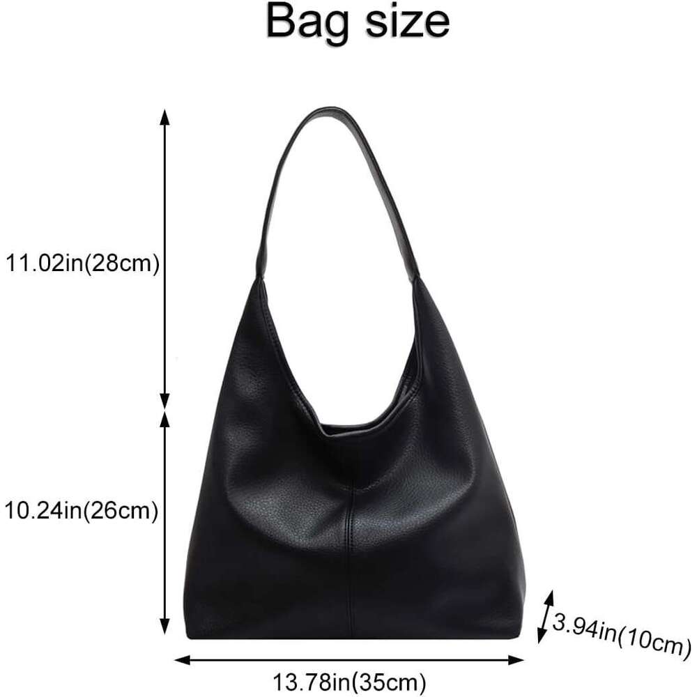 Hobo Bags For Women Slouchy Tote Bag Soft Casual PU Leather Shoulder Purses Pcs Work Everyday Handbags