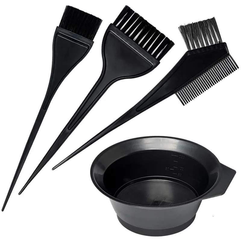 4Pcs Set Professional Hair Dyeing Kit Color Dye Bowl Stirring Brush For Coloring Bleaching Salon Home Tools 260205