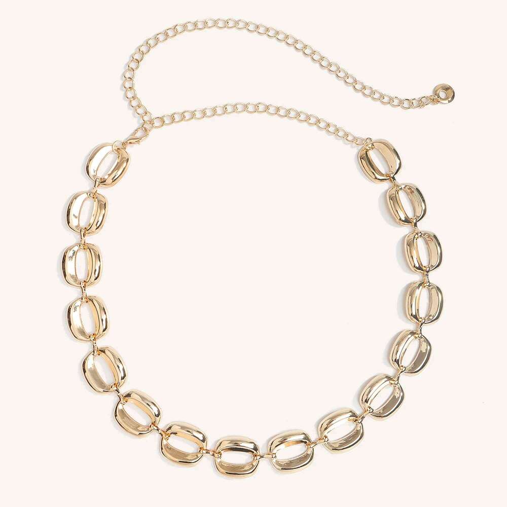 1pc Hollow out Metal Waist Chain for Women Elegant Versatile Belt to Wear with Dresses Fashionable Ladies Accessory X260209