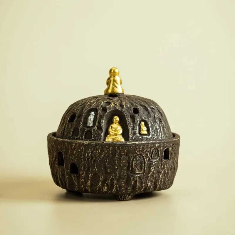 Dunhuang Zen Buddha Coil Incense Burner Ceramic Incense Holder for Sandalwood Agarwood Home Aromatherapy Desktop Decor Gift C260209