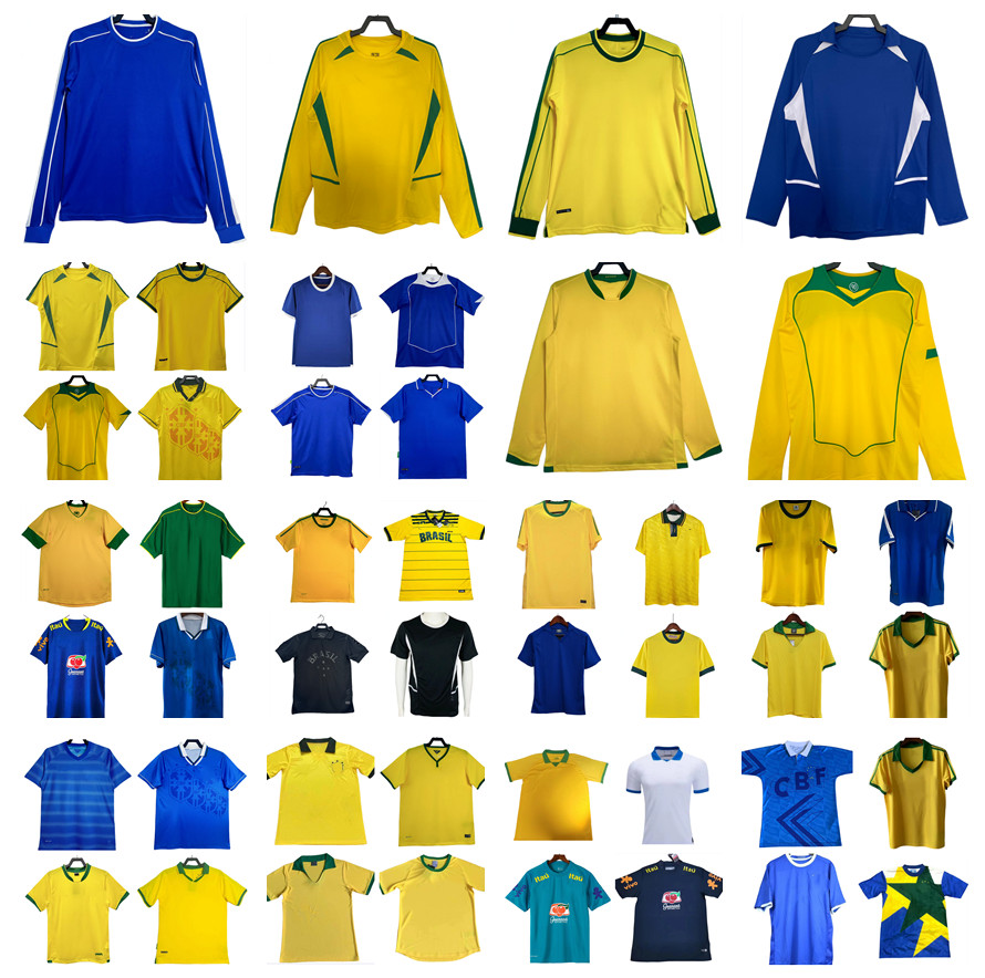 Brazil retro soccer jerseys 1957 1970 1978 1985 1988 1992 1994 1998 2000 2002 2004 2006 2010 2012 2014 Ronaldinho KAKA R. CARLOS RIVALDO RONALDO ROMARIO football shirts