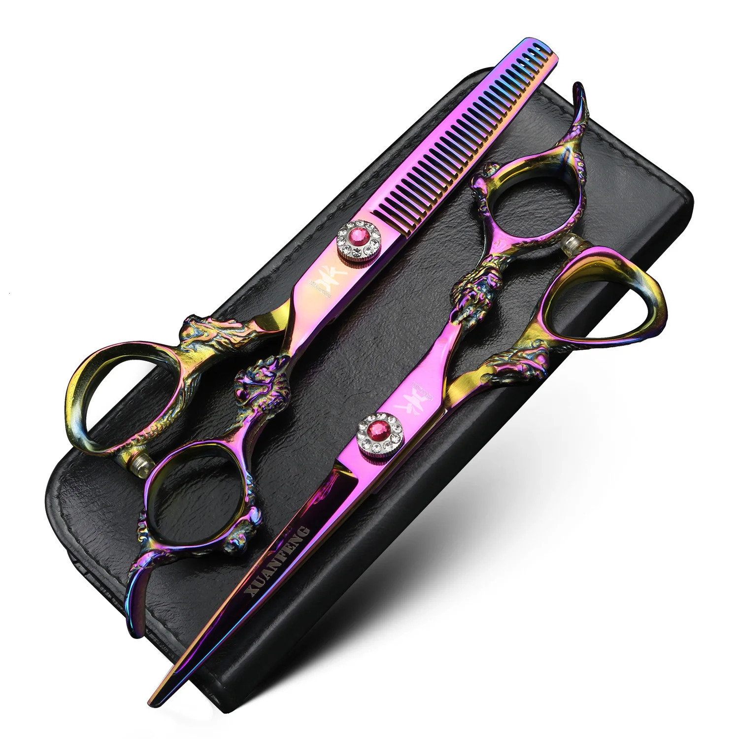 XUANFENG 6 inch dragon handle hair scissors Barber styling tools Cutting and thinning 260205