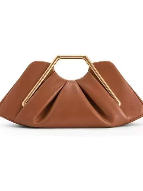 New Personalized Pleated Cloud Ladies PU Soft Leather Vintage Ring-Shaped Evening Bag Light Luxury Texture Handbag