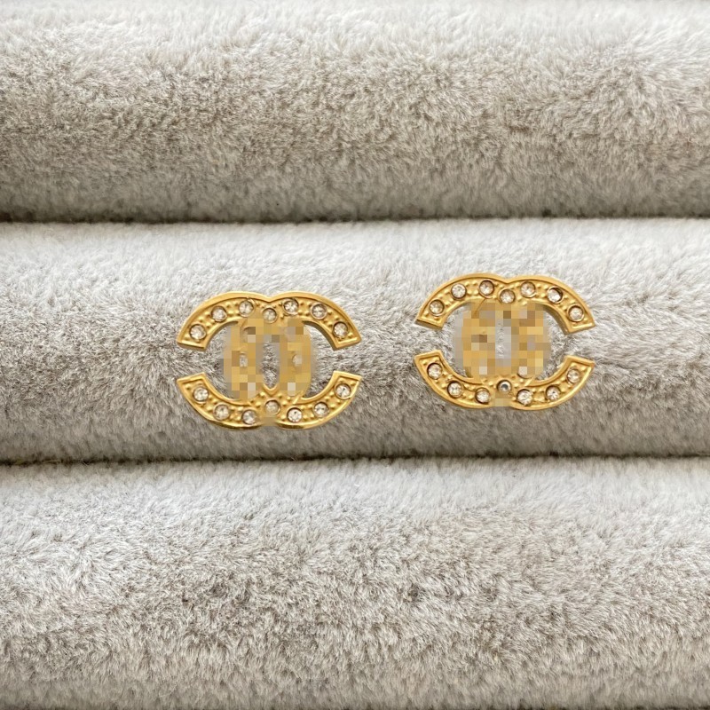 No Fading Luxury Designer Earrings Titanium Steel 3D Simple Letter Fashion Earrings With CZ Stones Trendy Jewelry For Christmas