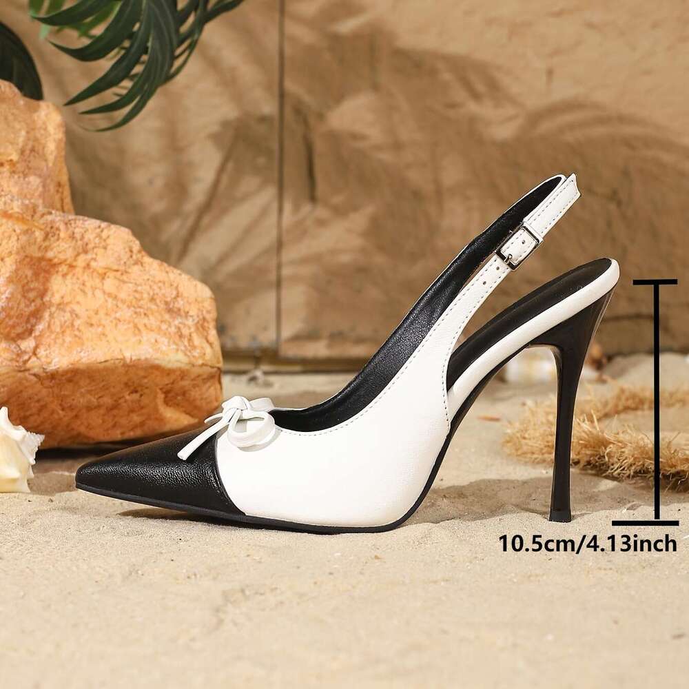 Elegant Pointed Toe Stiletto High Heels For Women Fashionable Synthetic Shoes With Bow Embellishment Ultrahigh Heel All Season Wear MOJIDASHU