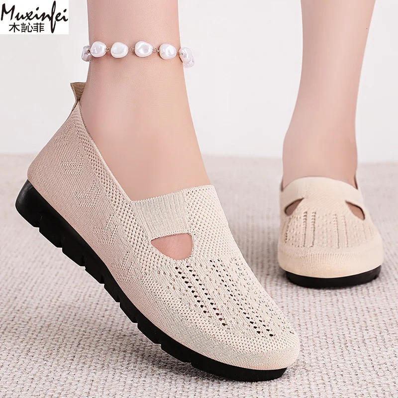 Womens Summer Shoes Breathable Flat with A Casual Womens Sneakers Comfortable Soft Sole Large Size 36-43 Shoes Clearance 260124