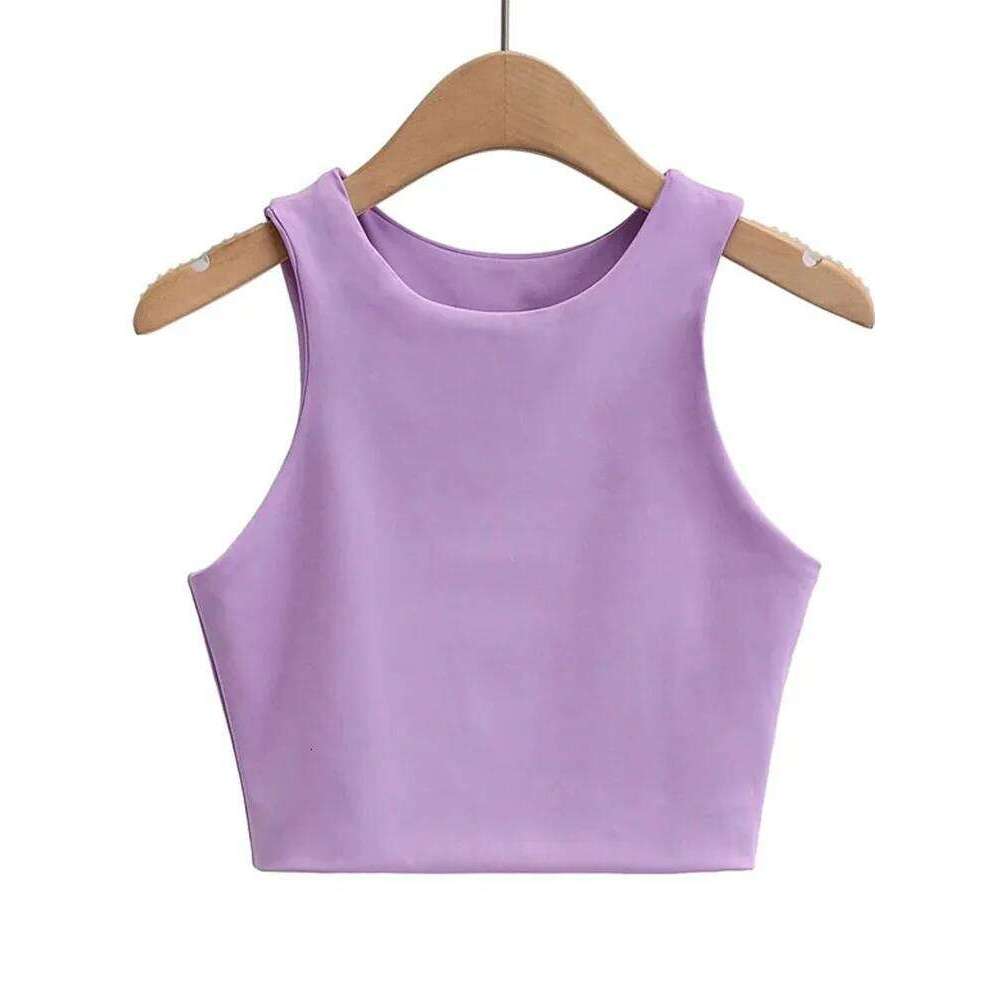 2023 Summer Fashion Women Sexy Slim O-neck Sleeveless Double Nylon Ladies Good Quality Tank Tops 6 Colors 26Y0209